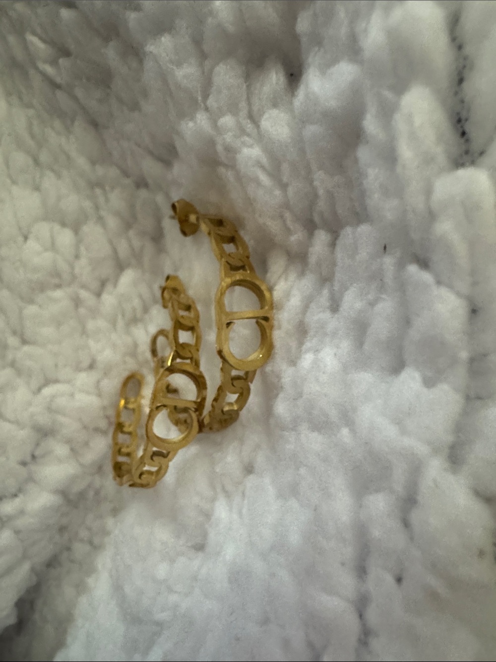 Stainless steel Chain-Link Hoop Earrings -